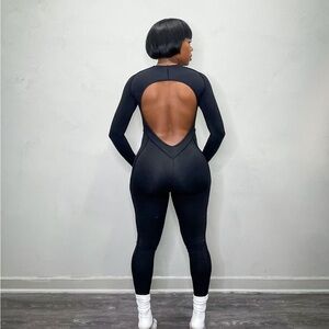 Elegant Black Open-Back Dress